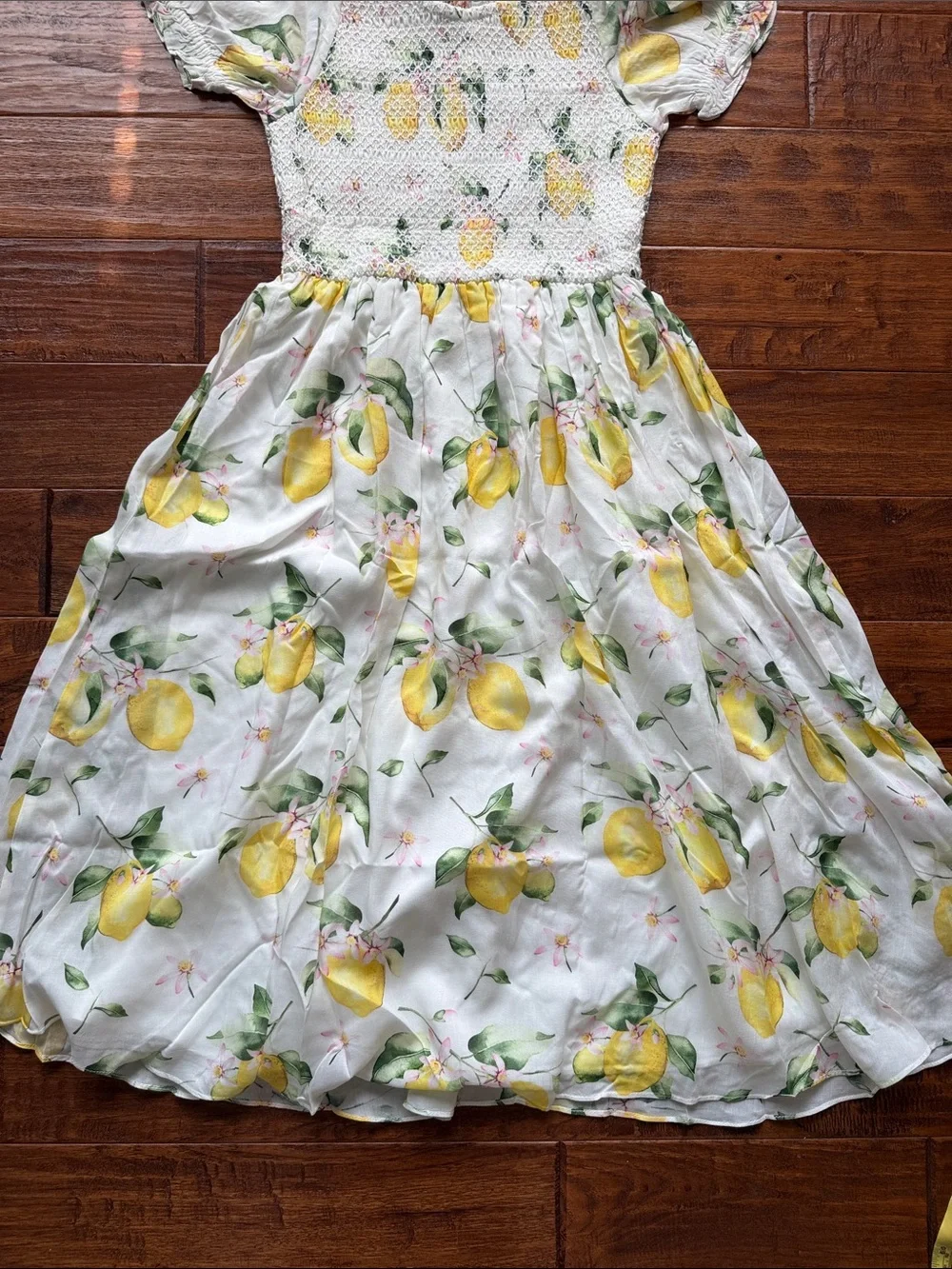 NWT Ivy City Co Lemon Smocked Ruffles Summer Country Size  11 - 12
